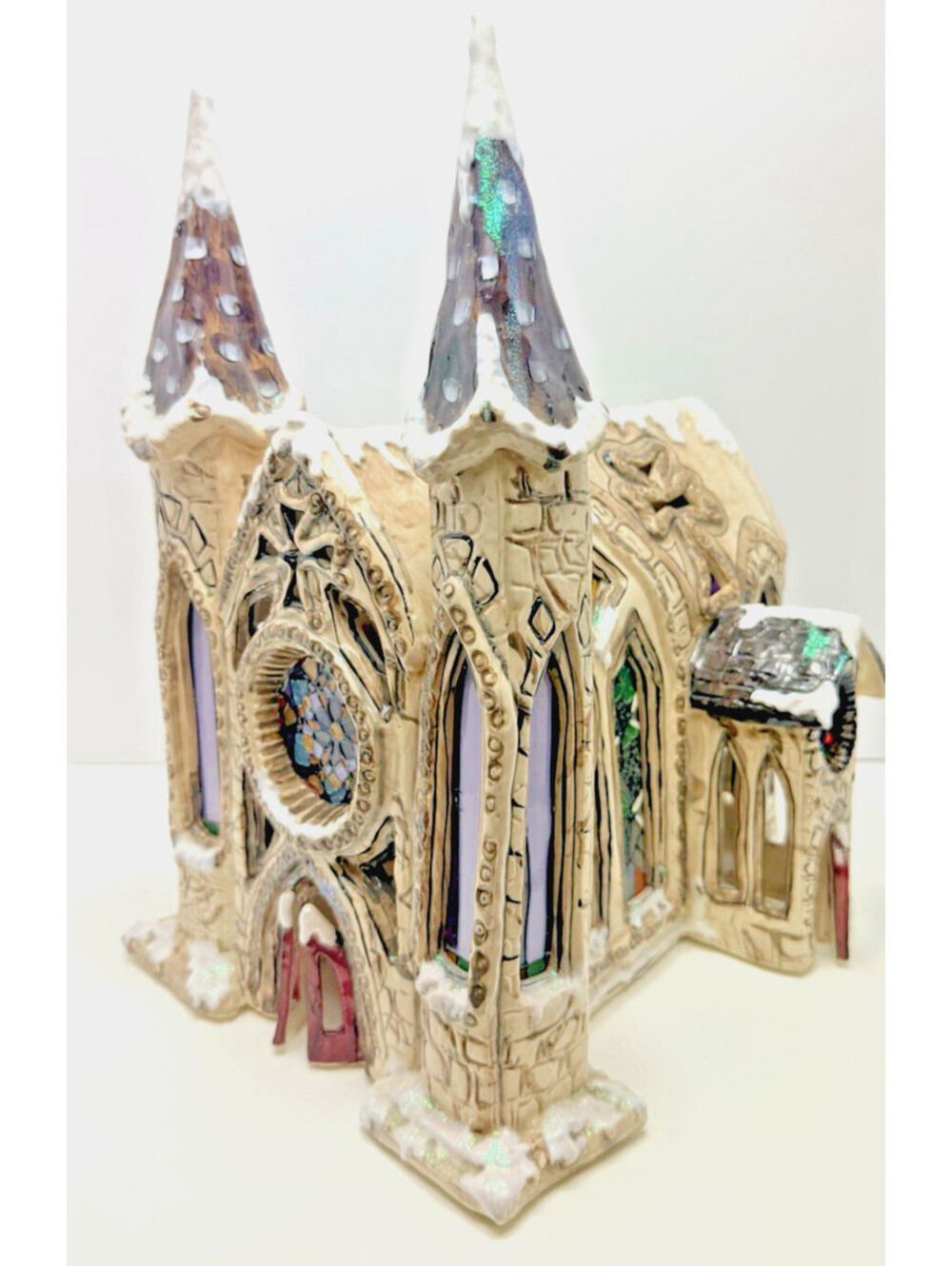 2002 Heather Goldmine Kingdom Cathedral Church Christmas Blue Sky Clayworks